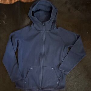 GAP FIT Kids Deep Blue Zip-Up Hoodie. Great weight for active kids outdoors.